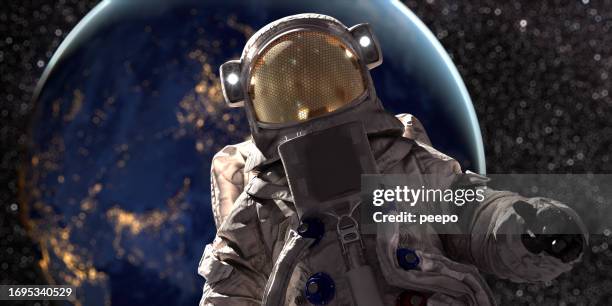 close up portrait of astronaut - space suit stock pictures, royalty-free photos & images
