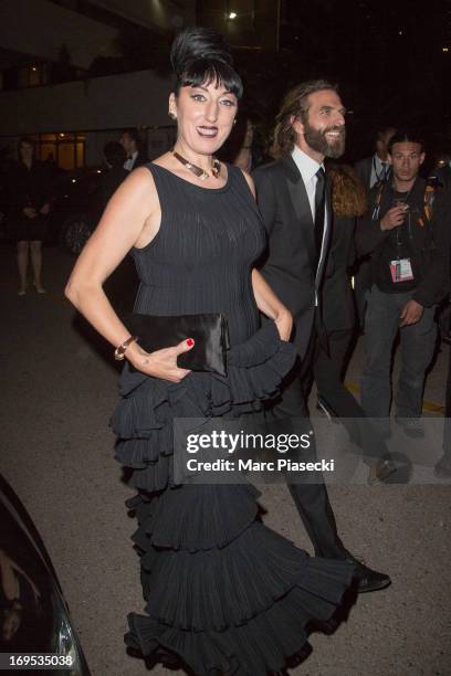 Actress Rossy de Palma and hairdresser John Nollet are seen leaving the 'Palais des Festivals' during the 66th Annual Cannes Film Festival on May 26,...