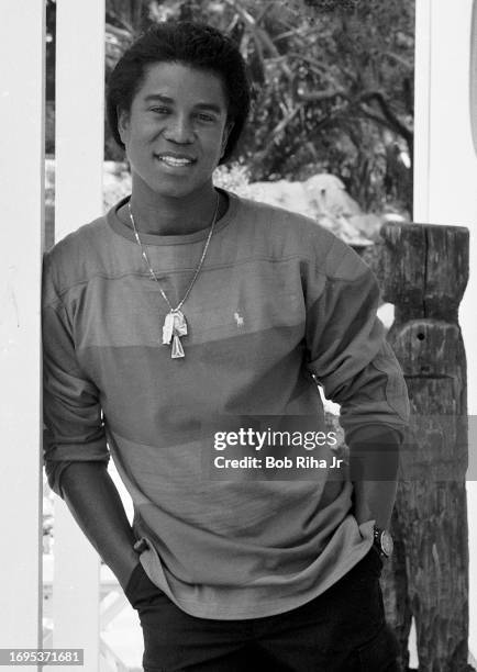 Singer and Performer Jermaine Jackson photo session at home, April 30, 1986 in Encino section of Los Angeles, California.