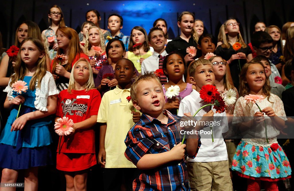 Residents Of Moore, OK Gather For Memorial Service Following Deadly Tornado