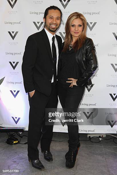 Salon owner Vu Nguyen and Broadway actress Orfeh attends Vu Hair New York Opening Celebration at The Peninsula Hotel on May 16, 2013 in New York City.