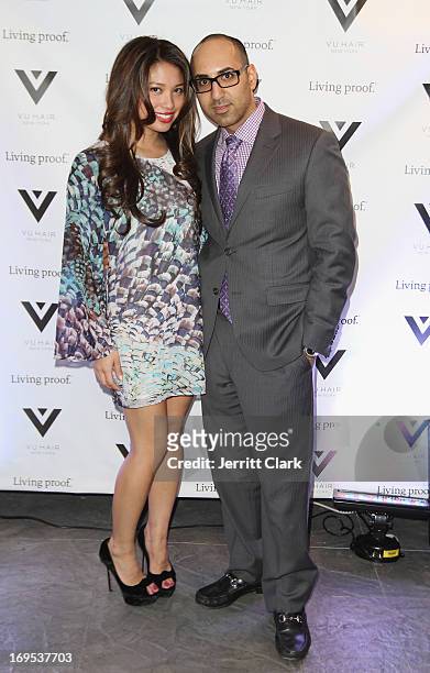 Michelle Jimenez and Neal Batra attend Vu Hair New York Opening Celebration at The Peninsula Hotel on May 16, 2013 in New York City.