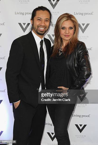 Salon owner Vu Nguyen and Broadway actress Orfeh attends Vu Hair New York Opening Celebration at The Peninsula Hotel on May 16, 2013 in New York City.
