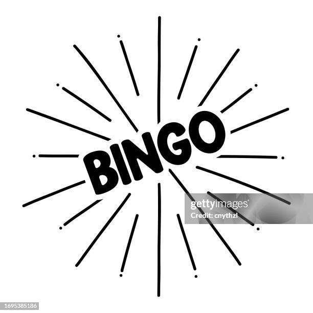 bingo! hand drawn vector lettering. game, casino, lottery, card game, success - bingo stock illustrations