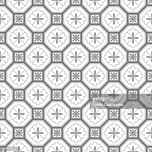 seamless backgrounds of chinese style - circular maze stock illustrations