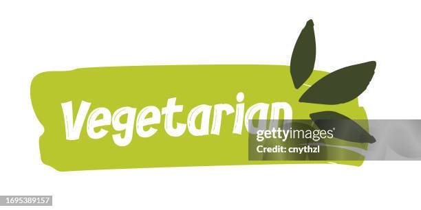 vegetarian logo design. raw, healthy food badge for cafe, restaurants and packaging - vegetarian pizza stock illustrations