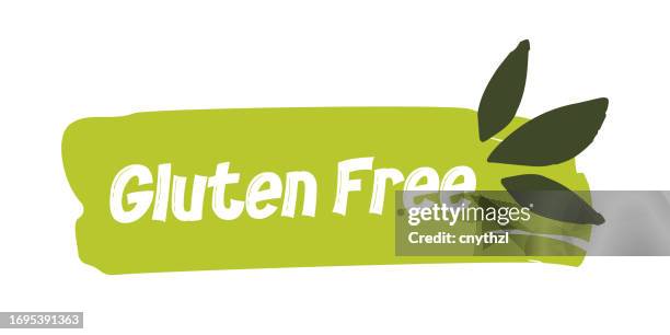 gluten free badge design. organic product, healthy lifestyle - gluten free sign stock illustrations