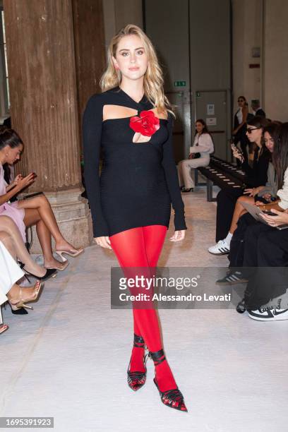 Valentina Ferragni attends the Philosophy By Lorenzo Serafini fashion show during the Milan Fashion Week Womenswear Spring/Summer 2024 on September...