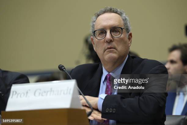 Michael Gerhardt, Professor at the University of North Carolina is seen during the first hearing held by House Oversight Committee in impeachment...
