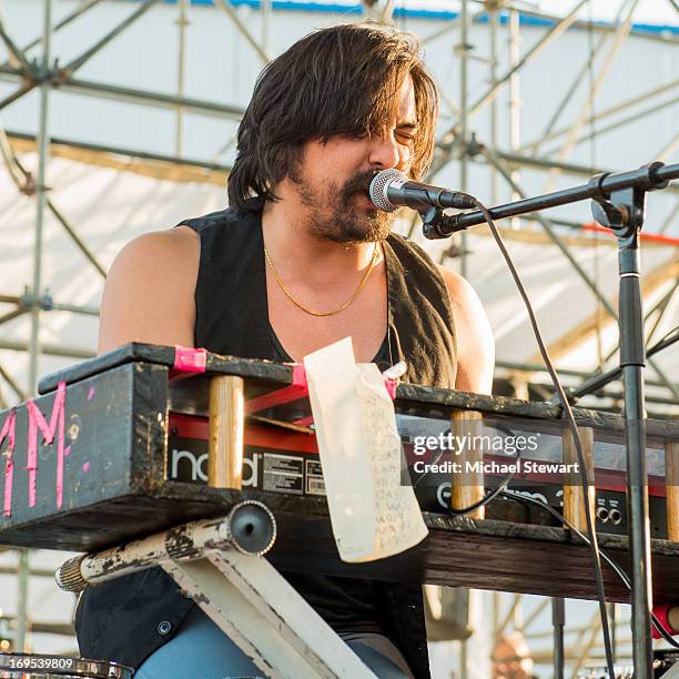 Musician Ryan 'Honus Honus' Kattner of Man Man performs at Williamsburg Park on May 26, 2013 in Brooklyn, New York.