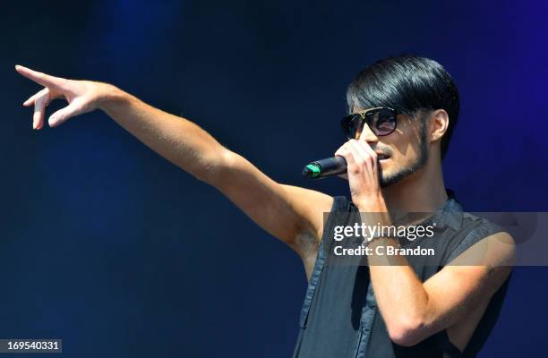 Rylan Clark performs on stage at the As One In The Park Music Festival at Victoria Park on May 26, 2013 in London, England.