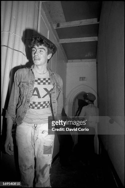 Mark Stewart, previously of The Pop Group, in Bristol, UK, 15 October 1983.