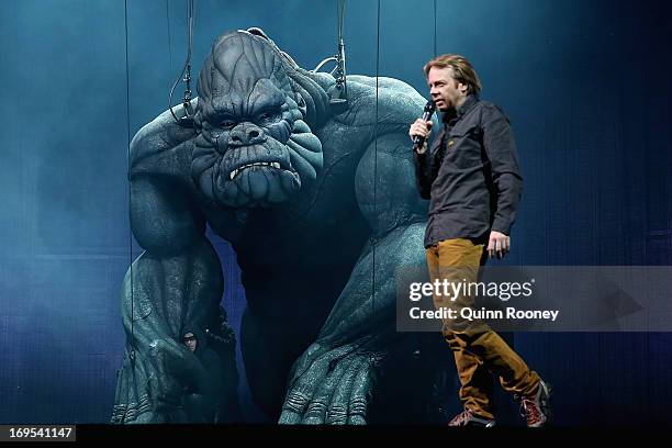 Sonny Tilders the Creature Designer speaks during a "King Kong" Production media call at the Regent Theatre on May 27, 2013 in Melbourne, Australia.