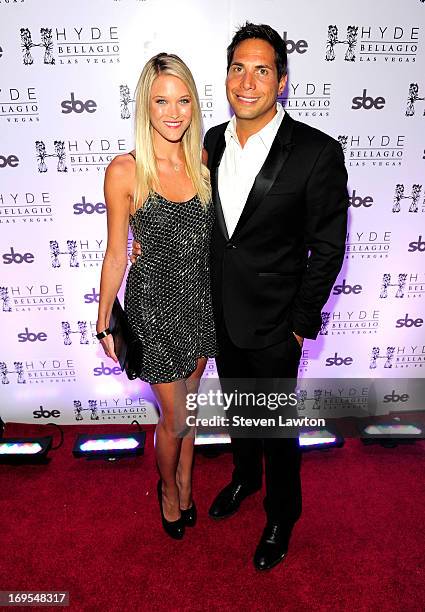 Actress/model Joanna Krupa and film producer Joe Francis arrive at Scott Disick's 30th birthday bash at Hyde Bellagio at the Bellagio on May 26, 2013...