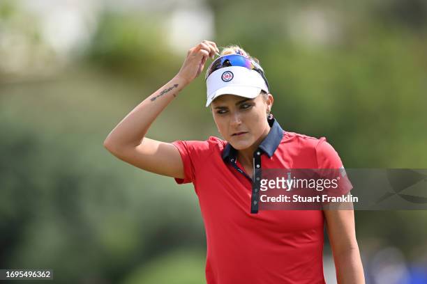 Lexi Thompson of Team USA walks the sixth green during Day One of The Solheim Cup at Finca Cortesin Golf Club on September 22, 2023 in Casares, Spain.
