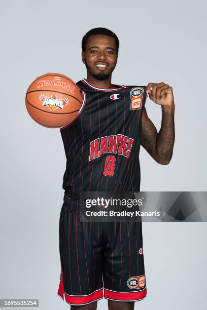 Gary Clark poses during the Illawarra Hawks 2023/24 NBL Headshots Session at Somerset College on September 19, 2023 in Gold Coast, Australia.