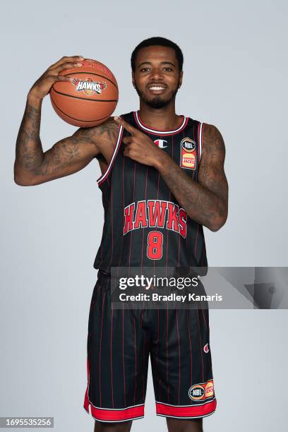 Gary Clark poses during the Illawarra Hawks 2023/24 NBL Headshots Session at Somerset College on September 19, 2023 in Gold Coast, Australia.