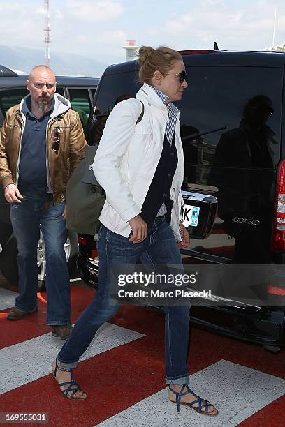 Actress Uma Thurman is sighted at Nice airport after the 66th Annual Cannes Film Festival on May 27, 2013 in Nice, France.