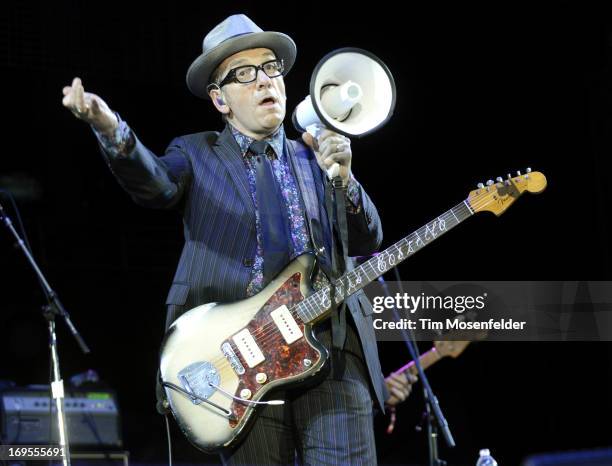 Elvis Costello performs as part of Day 3 of the Sasquatch! Music Festival at the Gorge Amphitheatre on May 26, 2013 in George, Washington.