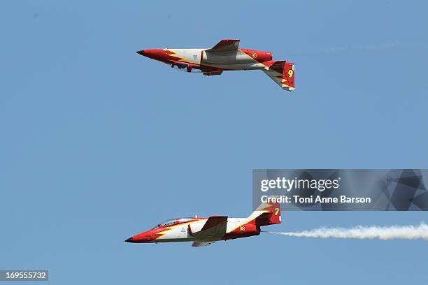 Patrulla Aguila" from Spain demonstration flight during the 60th Anniversary Celebration of The "Patrouille de France", the legendary French flight...