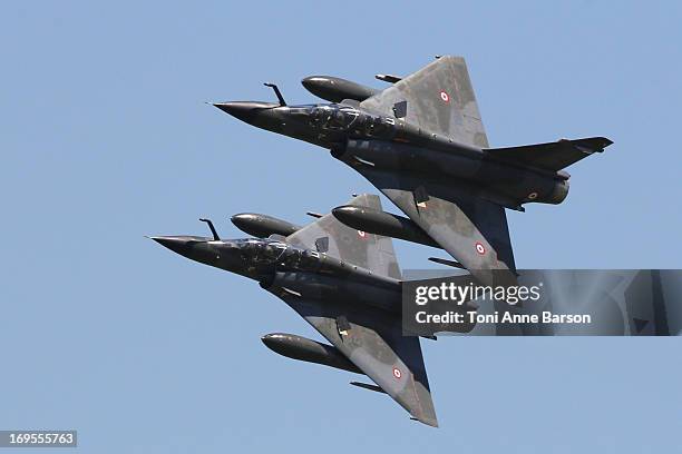 The Dassault Mirage 2000 demonstration flight during the 60th Anniversary Celebration of The "Patrouille de France", the legendary French flight...