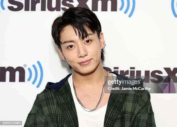 Jung Kook visits SiriusXM at SiriusXM Studios on September 22, 2023 in New York City.