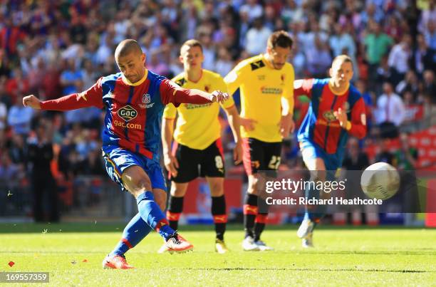 Kevin Phillips of Crystal Palace scores their first goal from the penalty spot during the npower Championship Play-off Final match between Watford...