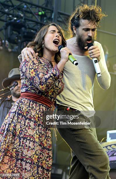 Jade Castrinos and Alex Ebert of Edward Sharpe and the Magnetic Zeroes perform as part of Day 3 of the Sasquatch! Music Festival at the Gorge...