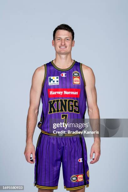 Shaun Bruce poses during the Sydney Kings 2023/24 NBL Headshots Session at Somerset College on September 19, 2023 in Gold Coast, Australia.
