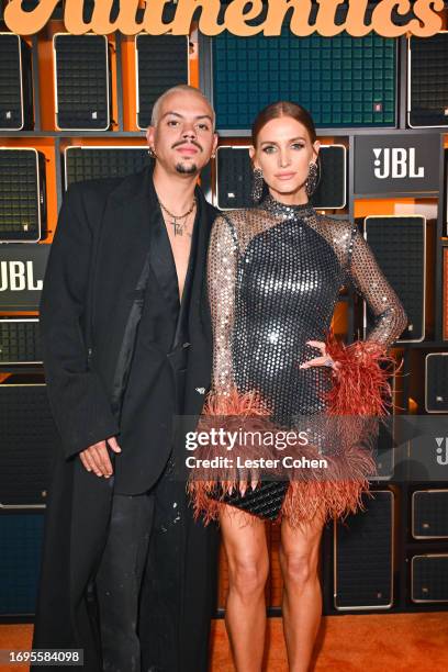 Evan Ross and Ashlee Simpson attend JBL Fest 2023, arriving at the exclusive launch party for JBL’s new premium speaker line Authentics on September...
