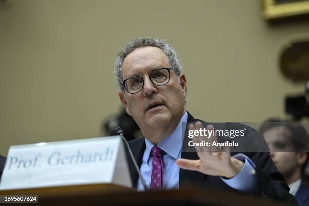 Michael Gerhardt, Professor at the University of North Carolina is seen during the impeachment at Rayburn House Office Building in Capitol Hill of...