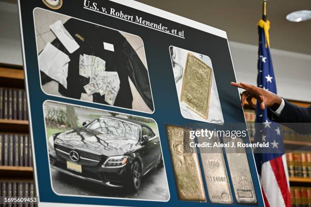 Damian Williams, U.S. Attorney for the Southern District of New York, speaks during a press conference after announcing that U.S. Sen. Robert...