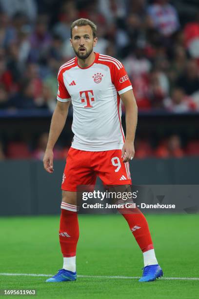 Harry Kane of Bayern Munich during the UEFA Champions League match between FC Bayern München and Manchester United at Allianz Arena on September 20,...