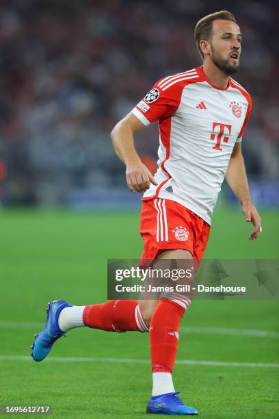 Harry Kane of Bayern Munich during the UEFA Champions League match between FC Bayern München and Manchester United at Allianz Arena on September 20,...