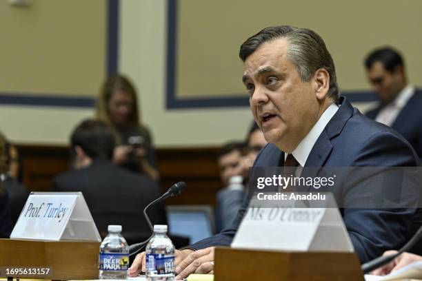 George Washington Law Professor Jonathan Turley is seen during the impeachment at Rayburn House Office Building in Capitol Hill of Washington D.C.,...