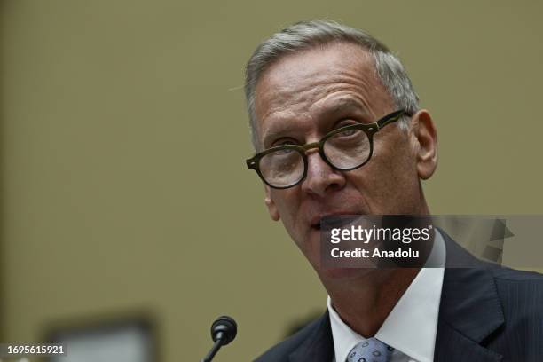 Bruce Dubinsky, founder of Dubinsky Consulting is seen during the impeachment at Rayburn House Office Building in Capitol Hill of Washington D.C.,...