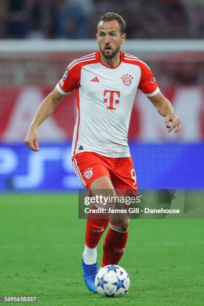 Harry Kane of Bayern Munich during the UEFA Champions League match between FC Bayern München and Manchester United at Allianz Arena on September 20,...