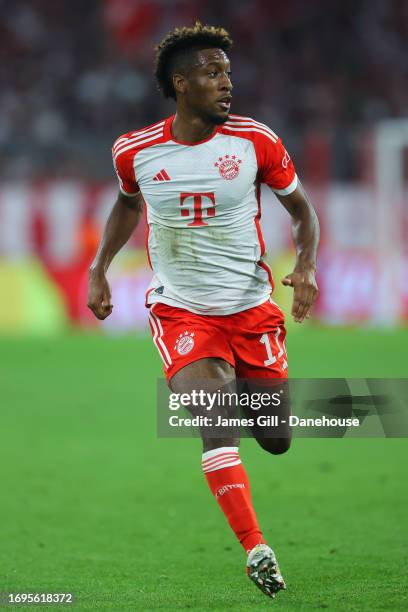 Kingsley Coman of Bayern Munich during the UEFA Champions League match between FC Bayern München and Manchester United at Allianz Arena on September...