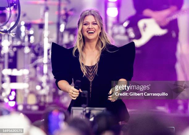 Kelly Clarkson is seen performing during NBC's "Today" show Citi Concert Series at Rockefeller Plaza on September 22, 2023 in New York City.