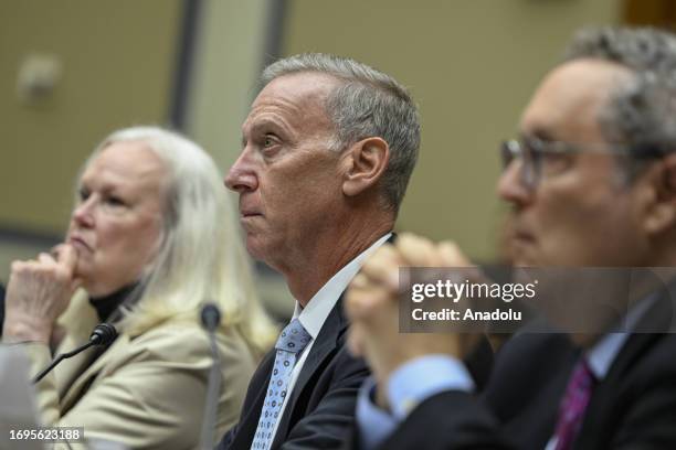Bruce Dubinsky, founder of Dubinsky Consulting is seen during the impeachment at Rayburn House Office Building in Capitol Hill of Washington D.C.,...