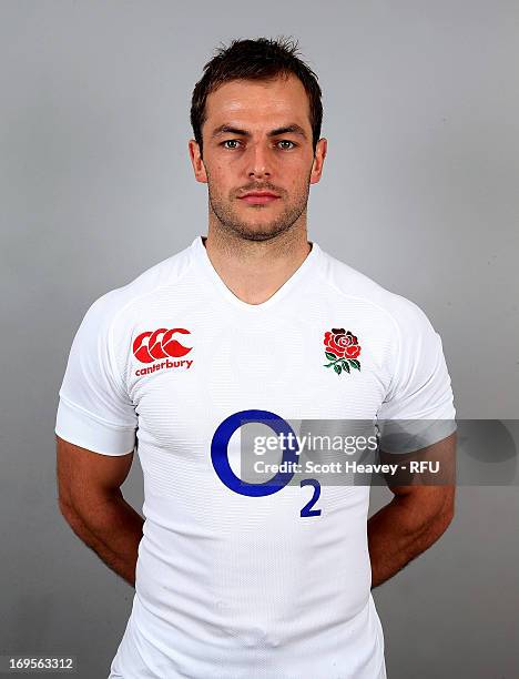 Stephen Myler of England poses before their tour of Argentina at Pennyhill Park on May 27, 2013 in Bagshot, England.