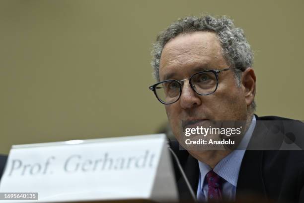 Michael Gerhardt, Professor at the University of North Carolina is seen during the impeachment at Rayburn House Office Building in Capitol Hill of...