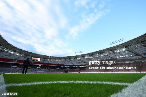 General view inside the stadium prior to the Bundesliga match between VfB Stuttgart and SV Darmstadt 98 at MHPArena on September 22, 2023 in...