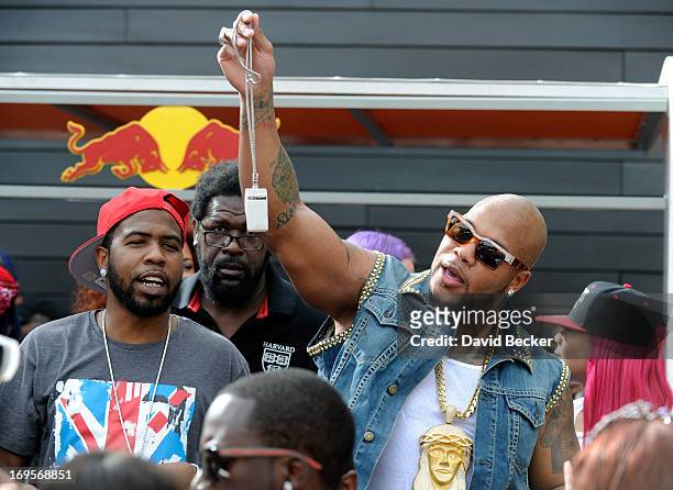 Recording artist Flo Rida performs at the Liquid Pool Lounge at the Aria Resort & Casino at CityCenter on May 27, 2013 in Las Vegas, Nevada.