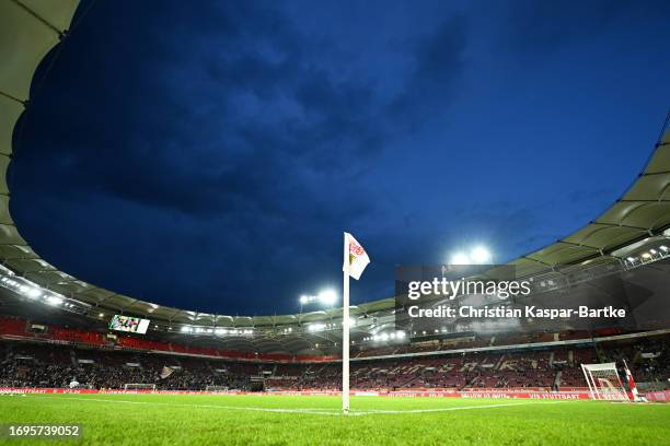General view inside the stadium prior to the Bundesliga match between VfB Stuttgart and SV Darmstadt 98 at MHPArena on September 22, 2023 in...