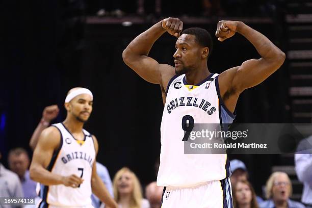 Tony Allen of the Memphis Grizzlies reacts in the second half while taking on the San Antonio Spurs during Game Four of the Western Conference Finals...