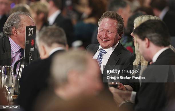 Mining magnate Andrew 'Twiggy' Forrest amoung the audience awaiting Microsoft co-founder, Bill Gates's speach to Parliament on May 28, 2013 in...
