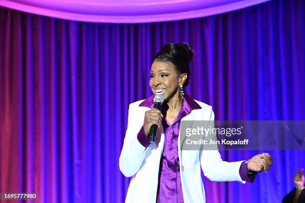 Gladys Knight performs at the Elizabeth Taylor Ball to End AIDS at The Beverly Hills Hotel on September 21, 2023 in Beverly Hills, California.