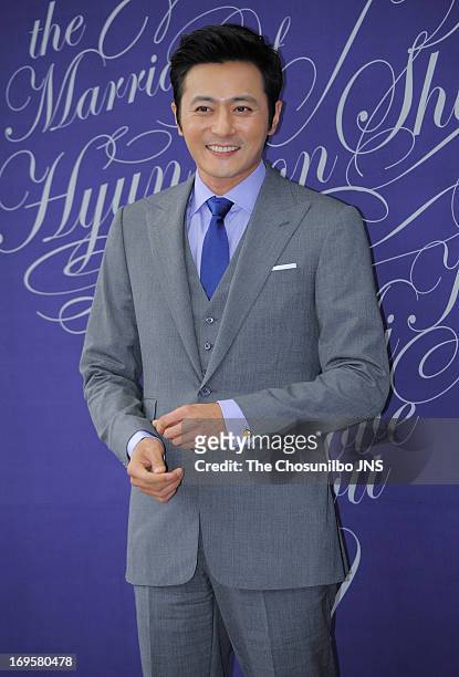 Jang Dong-Gun attends Shin Hyun-Jun's wedding at Hyatt Hotel on May 26, 2013 in Seoul, South Korea.
