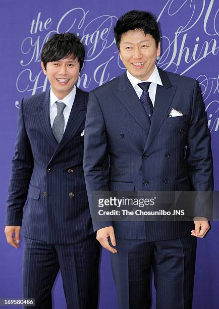 Kim Min-Jong and Kim Su-Ro attend Shin Hyun-Jun's wedding at Hyatt Hotel on May 26, 2013 in Seoul, South Korea.
